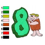 Alphabets 8 With The Flintstones Embroidery Design